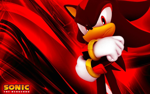 Sonic hedgehog red background black free wallpaper for desktop - medium preview image