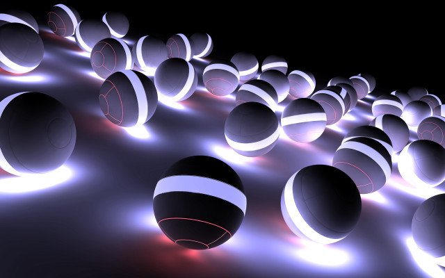 Balls lights dark room raytraced free wallpaper for desktop - medium preview image