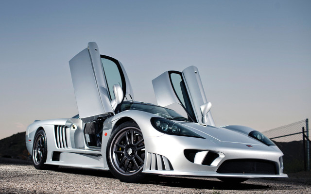 Silver sports car open doors #6 free wallpaper for desktop - medium preview image