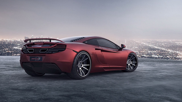 Red sports car night city #7 free wallpaper for desktop - medium preview image