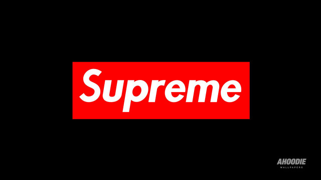 Red supreme sticker black background free wallpaper for desktop - medium preview image