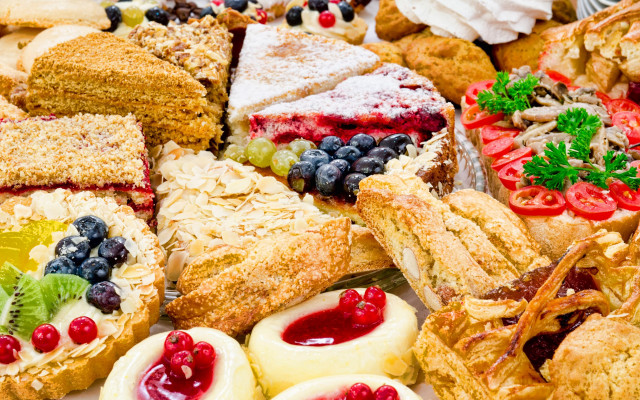 Dessert plate closeup viennese pastel free wallpaper for desktop - medium preview image