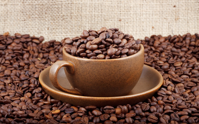 Coffee beans saucer burl sack free wallpaper for desktop - medium preview image