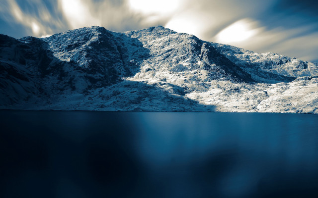 Snowy mountain lake abstract horizon free wallpaper for desktop - medium preview image
