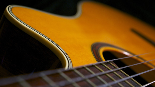 Guitar folkart yellowfretboard blurry depthoffield free wallpaper for desktop - medium preview image