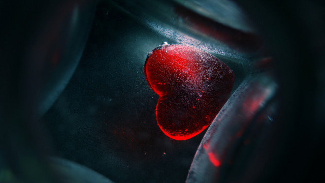 Red heart black surface gothic free wallpaper for desktop - medium preview image