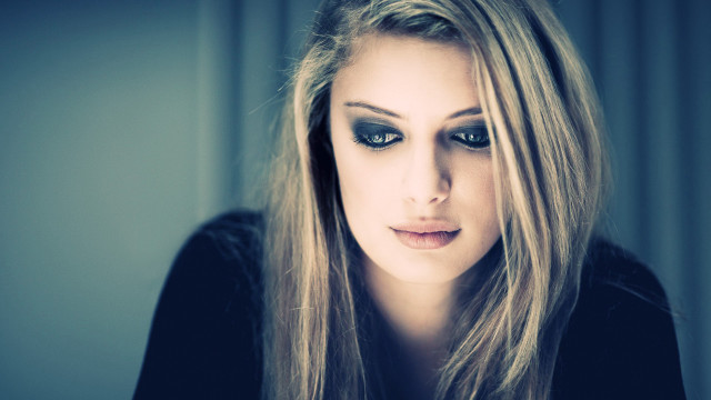 Woman long hair blue eyes #58 free wallpaper for desktop - medium preview image