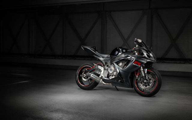 Motorcycle parking lot dark background free wallpaper for desktop - medium preview image