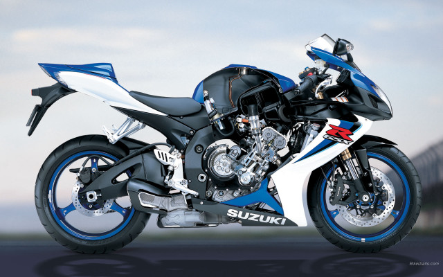 Blue white motorcycle road bridge free wallpaper for desktop - medium preview image