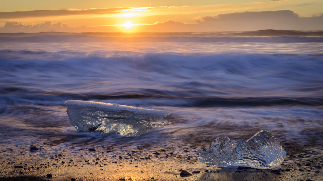 Plastic bottle beach sunset ocean free wallpaper for desktop - medium preview image