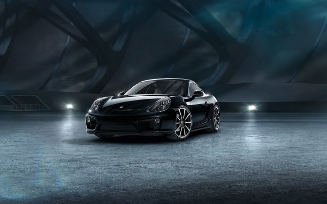 Black porsche dark room blue free wallpaper for desktop - medium preview image