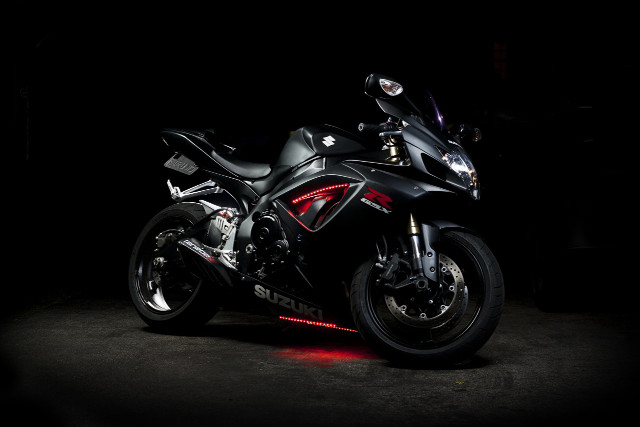 Motorcycle dark lights parked ground free wallpaper for desktop - medium preview image