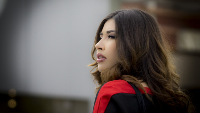 Araceli gilbert portrait red jacket free wallpaper for desktop - medium preview image