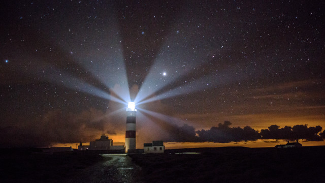 Lighthouse night stars aurora moon #2 free wallpaper for desktop - medium preview image