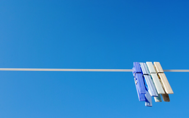 Blue white hanging object wire free wallpaper for desktop - medium preview image