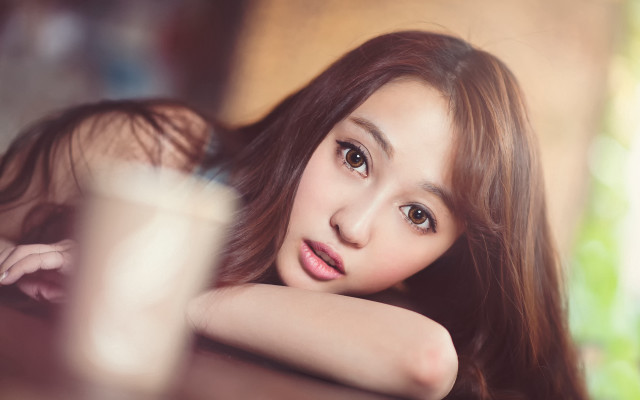 Woman long hair milk eye free wallpaper for desktop - medium preview image
