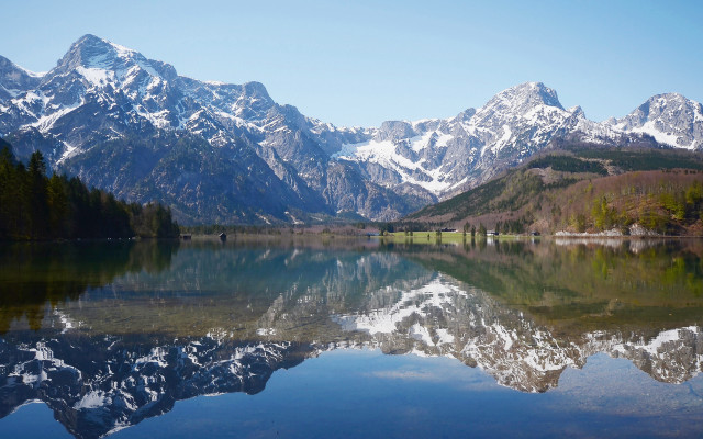 Mountain reflection lake sky trees #2 free wallpaper for desktop - medium preview image