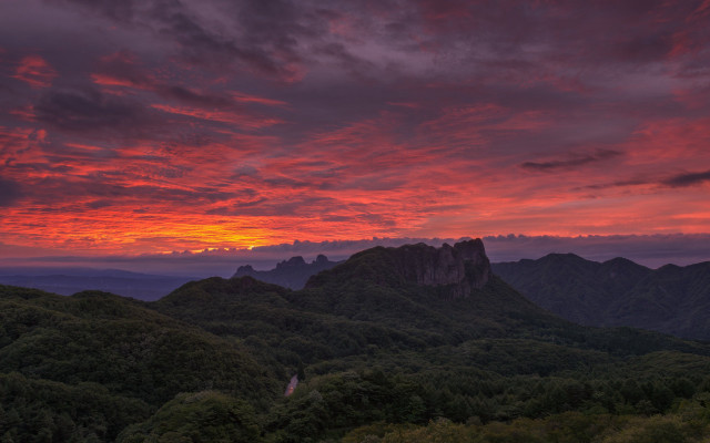 Sunset mountain range red sky #3 free wallpaper for desktop - medium preview image