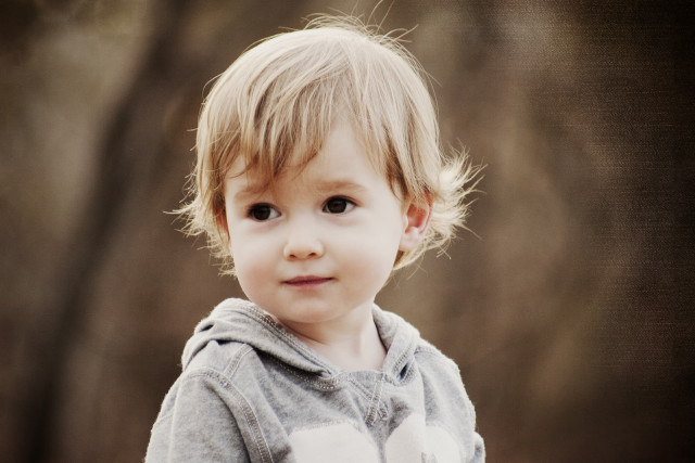 Young boy gray hoodie serious free wallpaper for desktop - medium preview image