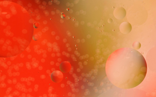 Red bubbles oil water raytraced free wallpaper for desktop - medium preview image