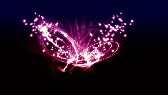 Purple butterfly black background hologram free wallpaper for desktop - medium preview image