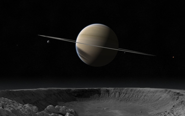 Saturn ring moon distant planet #2 free wallpaper for desktop - medium preview image