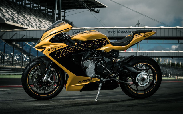 Yellow motorcycle race track stadium free wallpaper for desktop - medium preview image