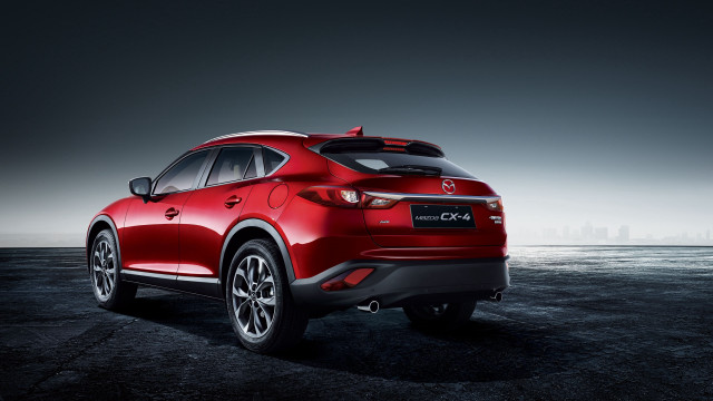 Red mazda cx5 night city free wallpaper for desktop - medium preview image