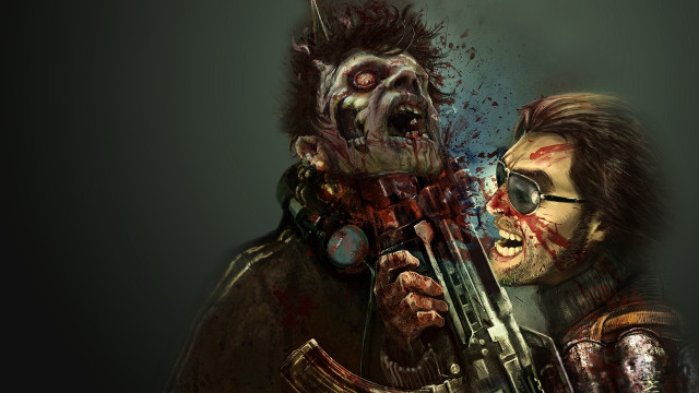 Man zombie blood knife sots free wallpaper for desktop - medium preview image