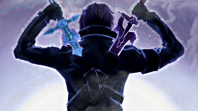 Person holding sword sky background free wallpaper for desktop - medium preview image