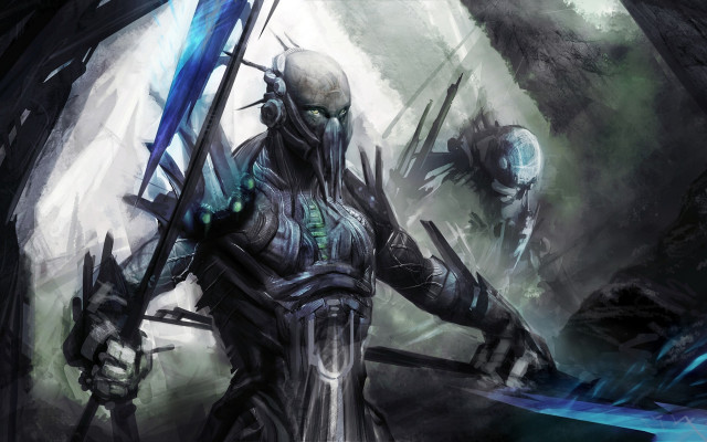 Cave fantasy hero sword battle free wallpaper for desktop - medium preview image