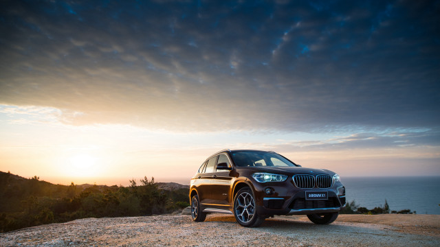 Black bmw suv ocean sunset free wallpaper for desktop - medium preview image