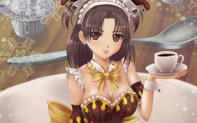 Ayako rokkaku cosplay coffee spoons free wallpaper for desktop - medium preview image