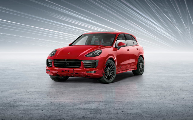 Red porsche cayenne digital rendering free wallpaper for desktop - medium preview image