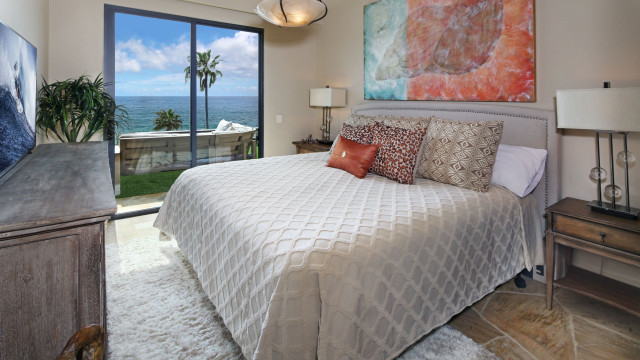 Bedroom ocean view balcony arts free wallpaper for desktop - medium preview image