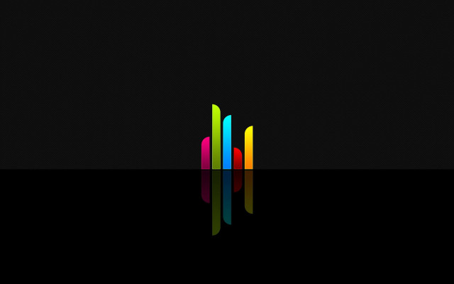 Black background multicolored object reflection free wallpaper for desktop - medium preview image
