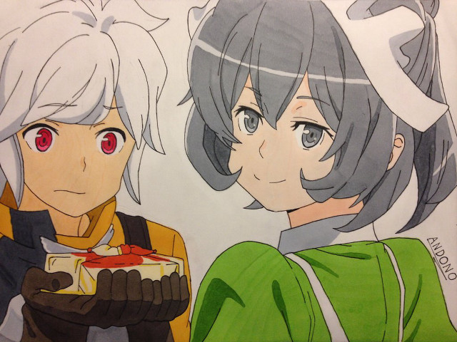 Drawing two people red eyes free wallpaper for desktop - medium preview image