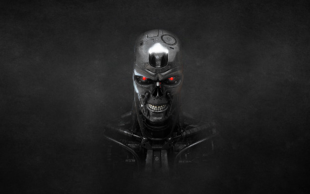 Robot red eyes skull face #2 free wallpaper for desktop - medium preview image