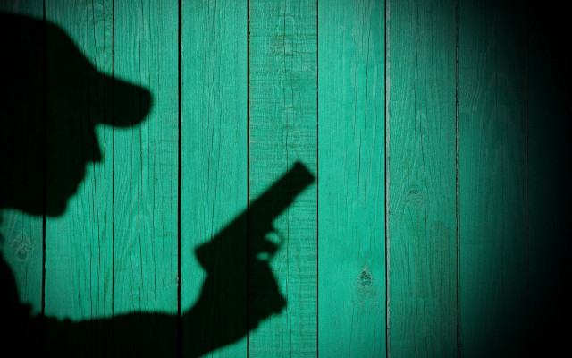 Shadow gun green wood black free wallpaper for desktop - medium preview image