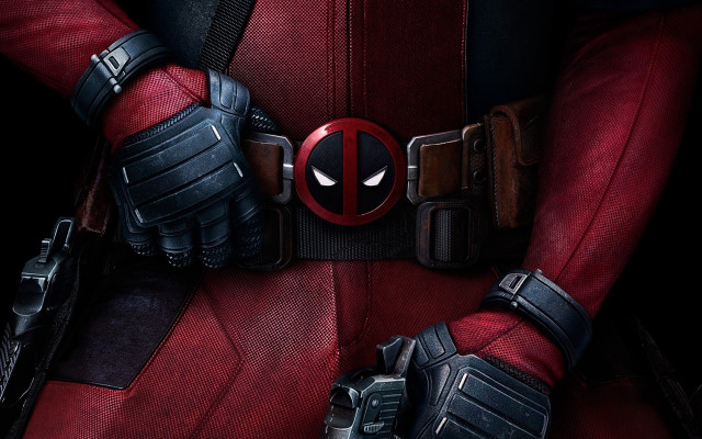 Deadpool red bodysuit gloves mask free wallpaper for desktop - medium preview image