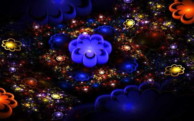 Colorful abstract flower mandelbrot psychedelic free wallpaper for desktop - medium preview image