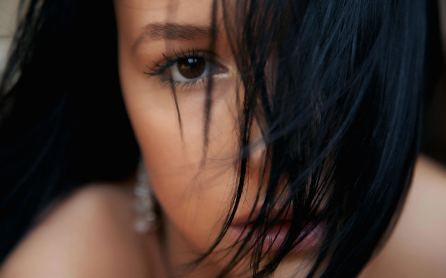 Woman face long hair piercings free wallpaper for desktop - medium preview image