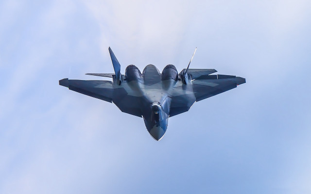 Fighter jet blue sky clouds #31 free wallpaper for desktop - medium preview image