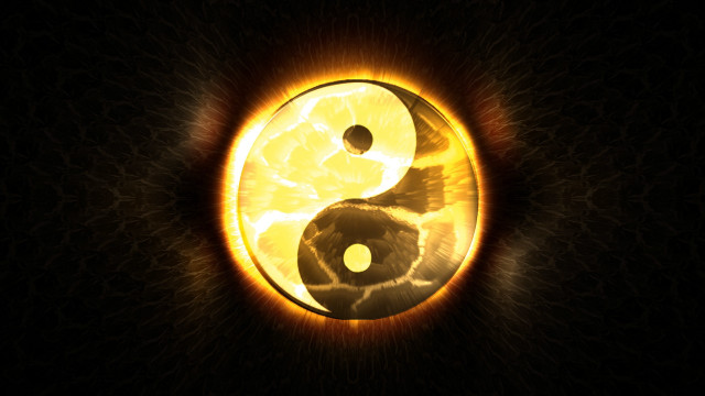 Yin yang fire smoke moon free wallpaper for desktop - medium preview image
