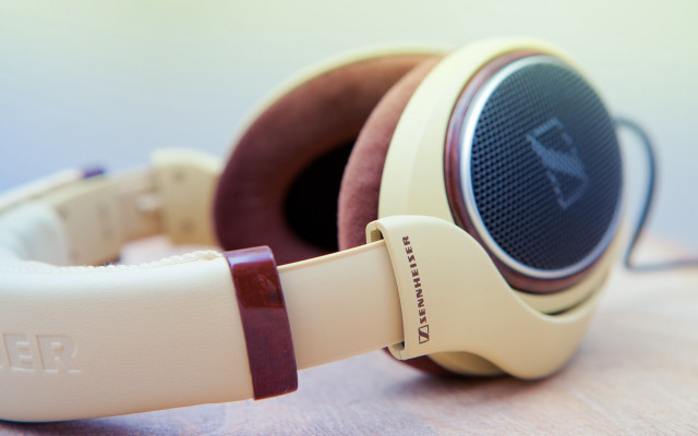Headphones table closeup brown band free wallpaper for desktop - medium preview image