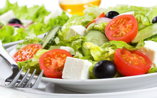 Salad tomatoes olives lettuce feta free wallpaper for desktop - medium preview image