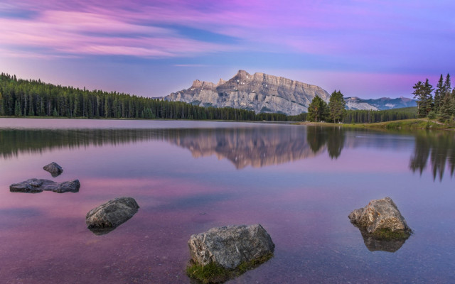 Mountain reflection lake urban sky free wallpaper for desktop - medium preview image