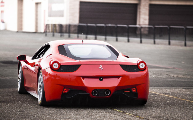 Red sports car parking lot #40 free wallpaper for desktop - medium preview image