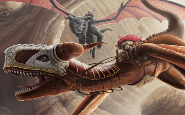 Dragon demon horse battle fantasy free wallpaper for desktop - medium preview image