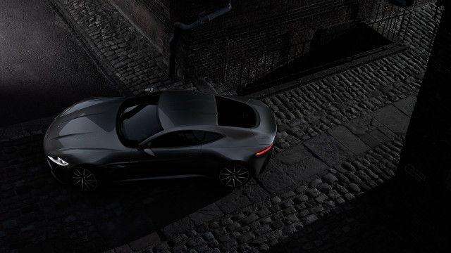 Black sports car cobblestone night #2 free wallpaper for desktop - medium preview image